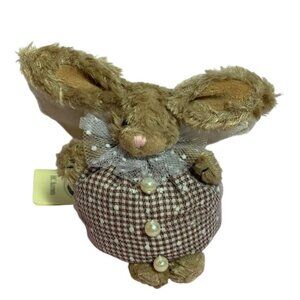 HC Accents Felicity Flutter Bunny Plush Wings 5" Brown & Cream Adorable Collecti
